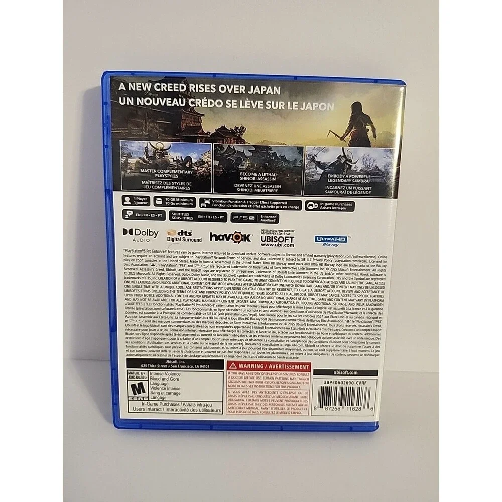 Assassin's Creed Shadows Standard Edition - Sony PlayStation 5 No Manual